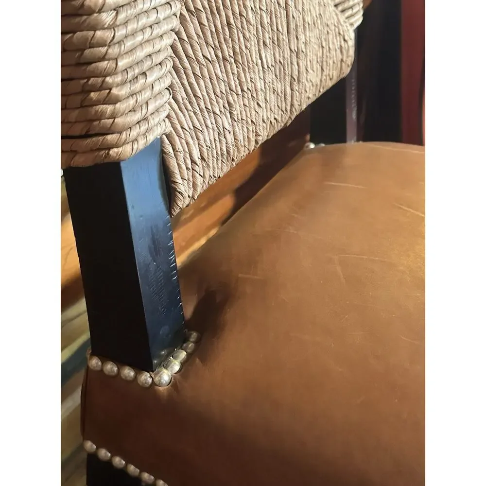 Ralph Lauren Home EJ Victor High Back Side Chair Leather Rush Nailhead Lodge